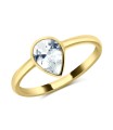 Drop Shaped CZ Silver Ring NSR-713